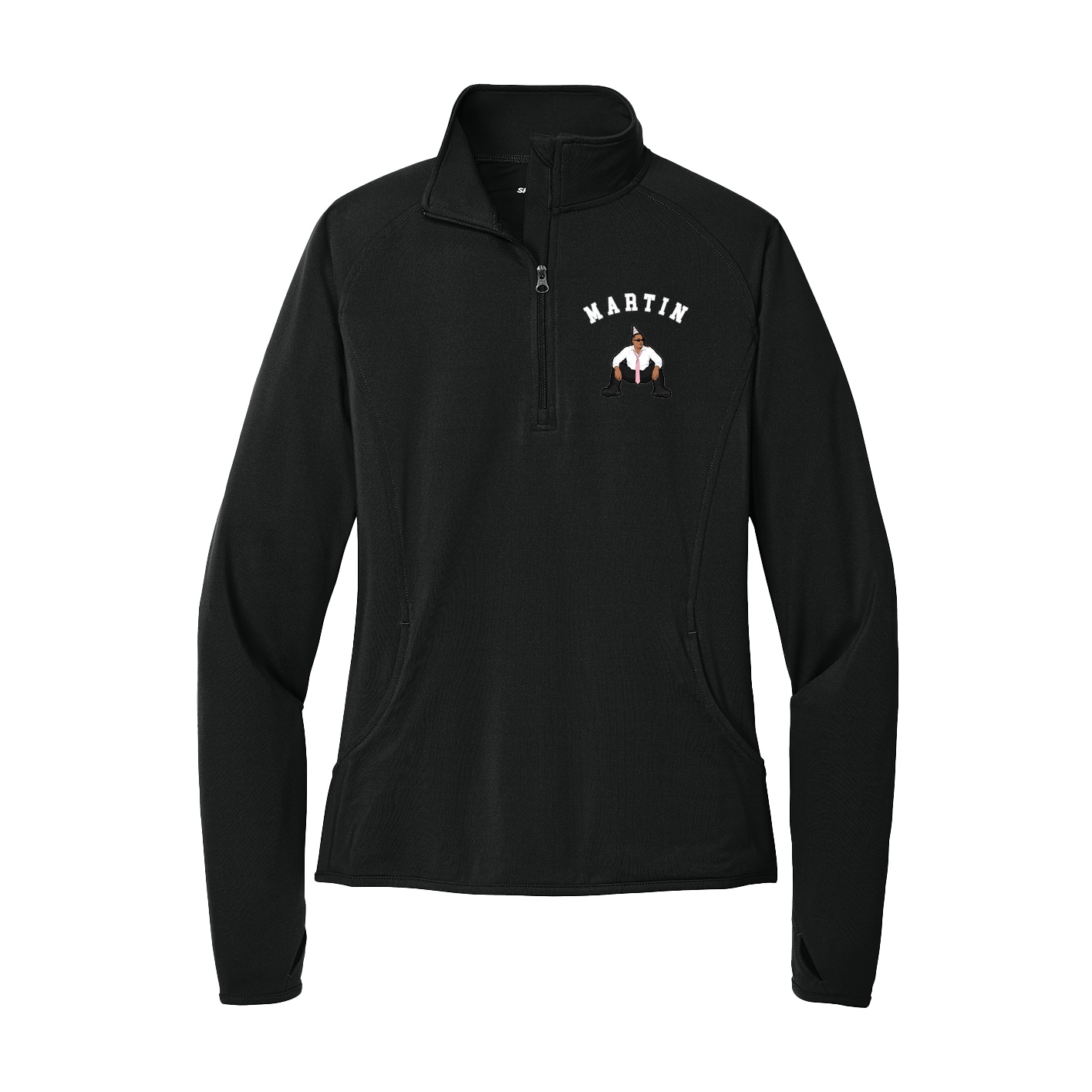 Women's Q-Zip Pullover — Shirsey Arch in Black