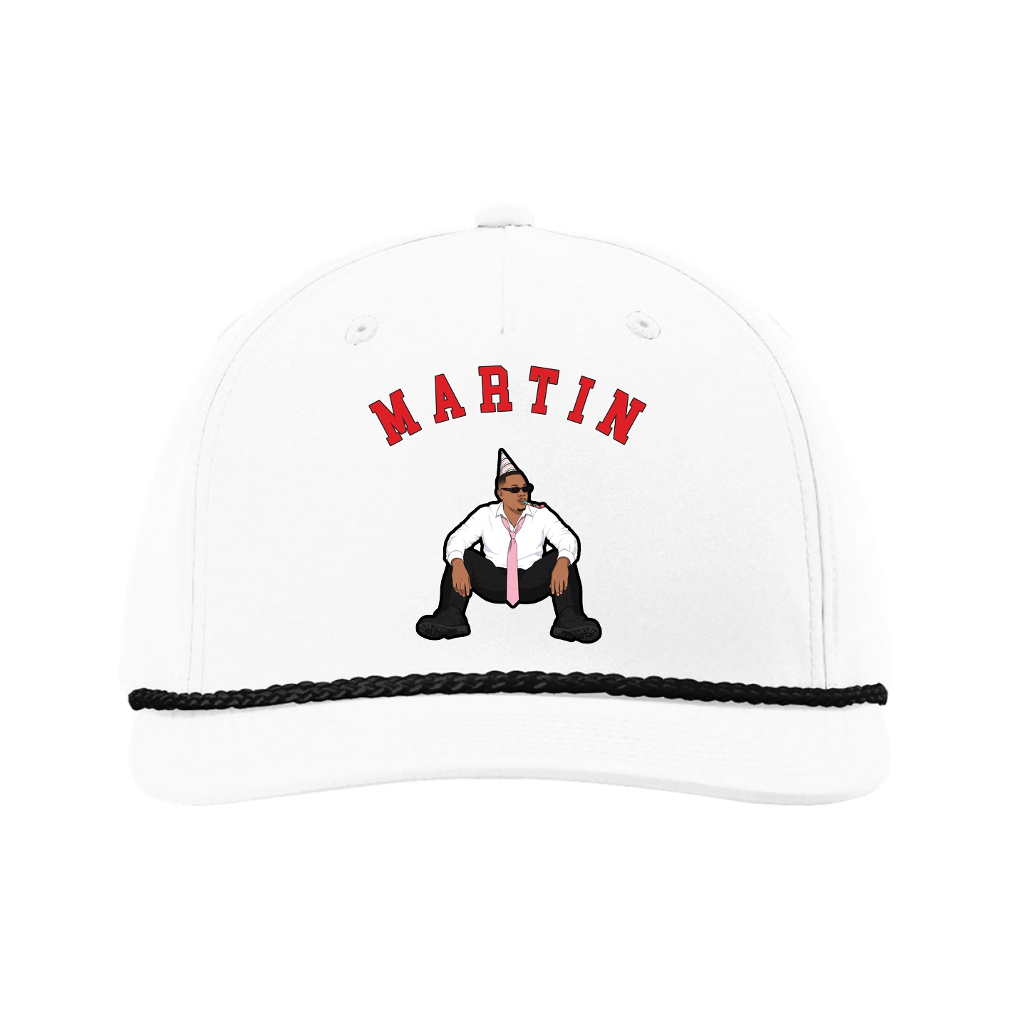 Five-Panel Classic Rope Cap — Shirsey Arch in White