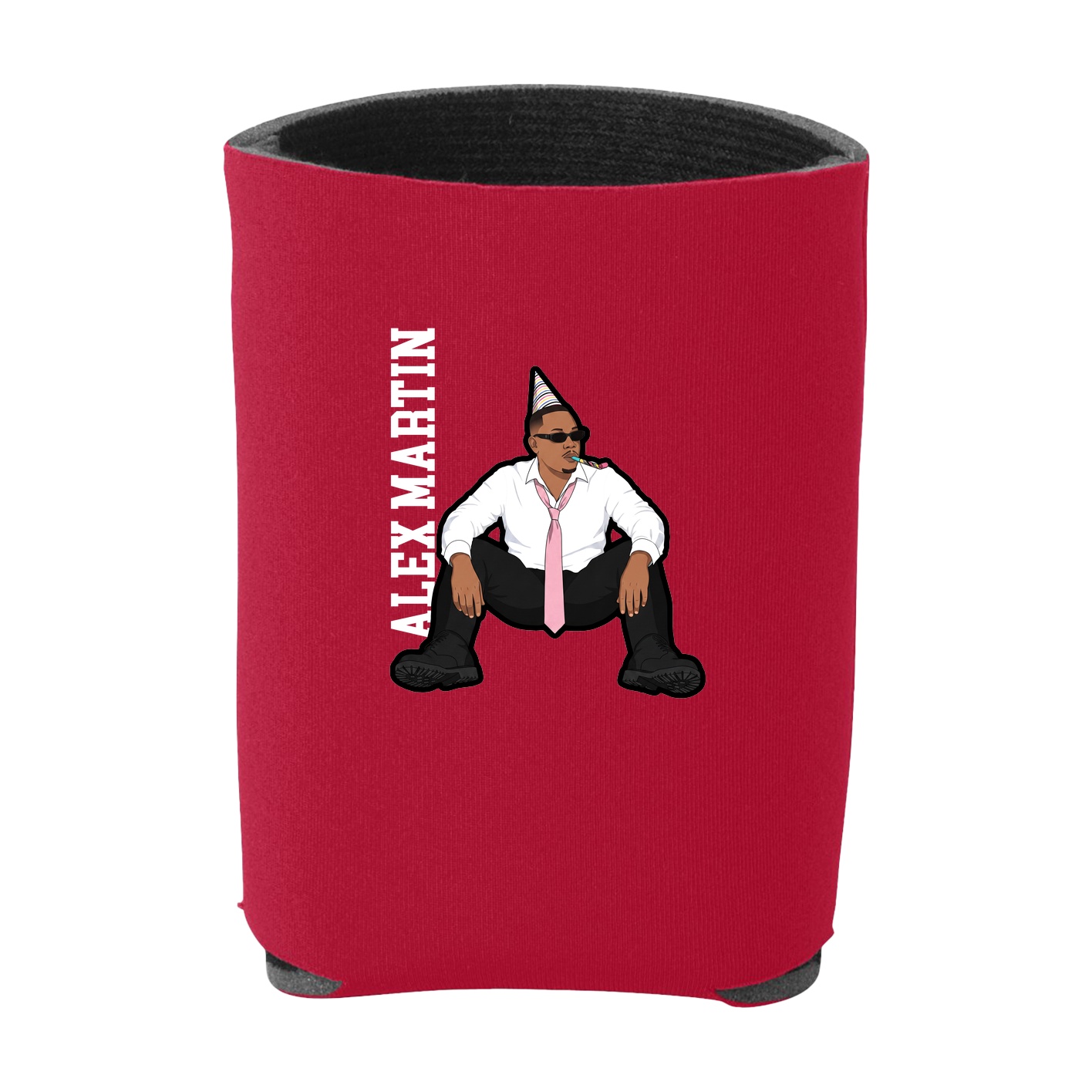 Can Holder — Name Vertical in Red