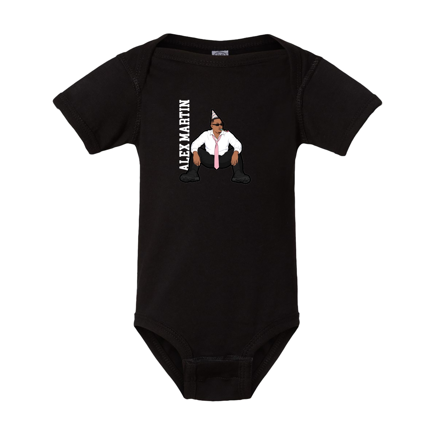Baby Onesie — Name Vertical in Black