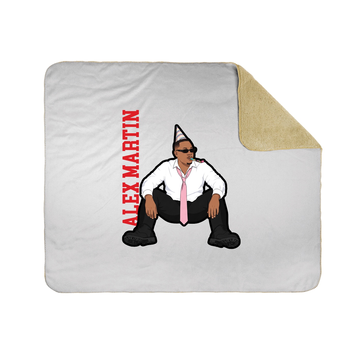 Throw Blanket — Name Vertical in White
