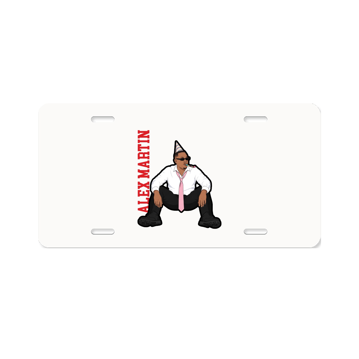 License Plate — Name Vertical in Classic