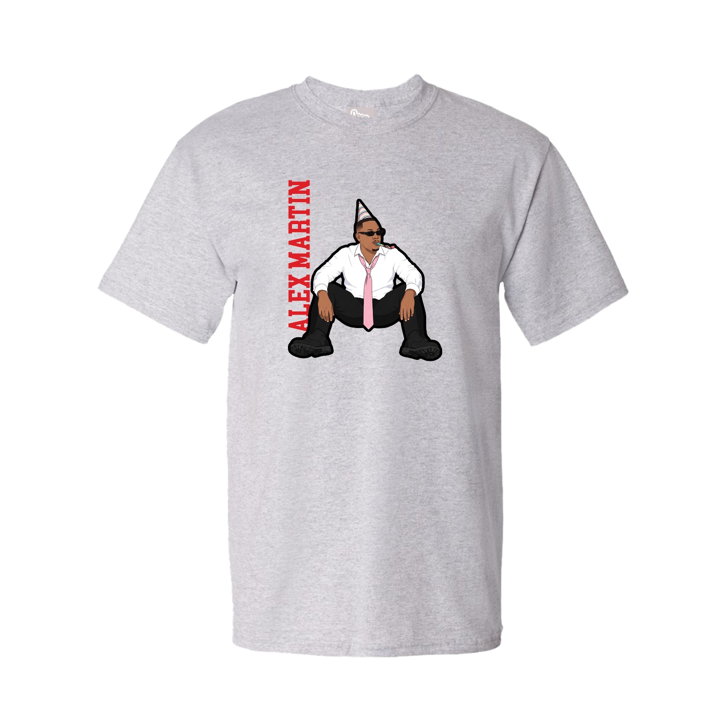 Youth Tee — Name Vertical in Grey