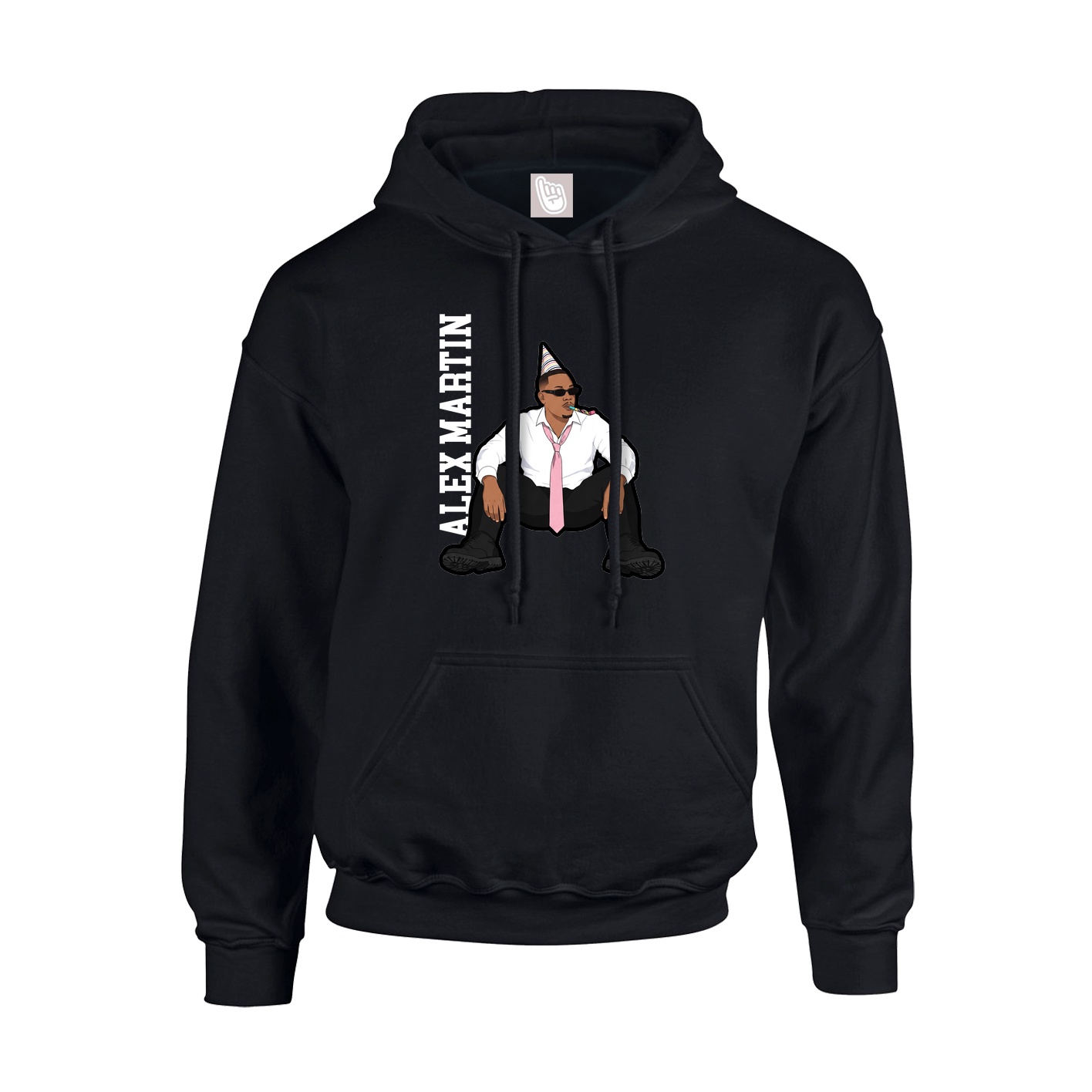 Hoodie — Name Vertical in Black
