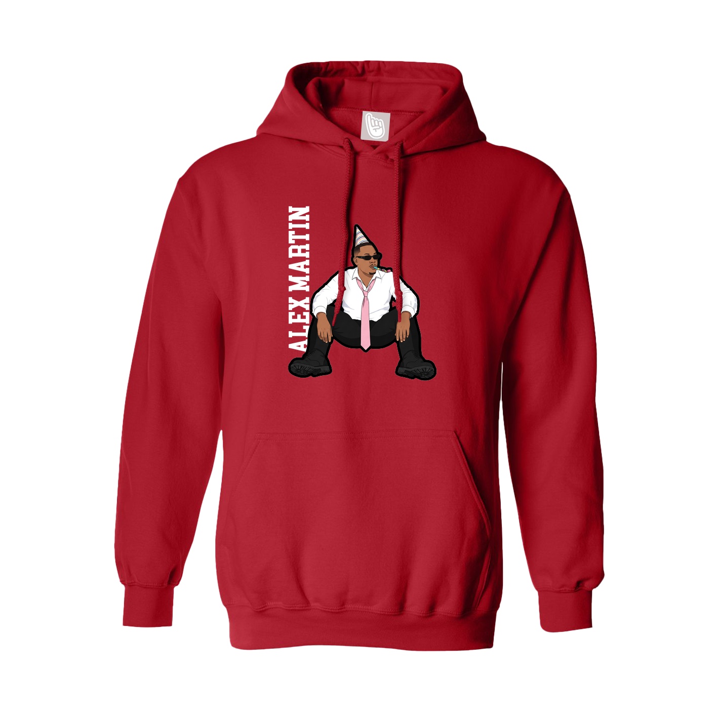 Youth Hoodie — Name Vertical in Red