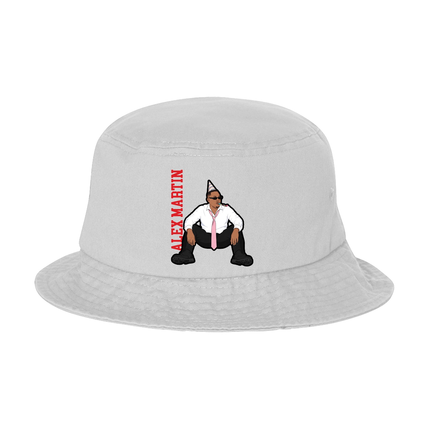 Bucket Cap — Name Vertical in White