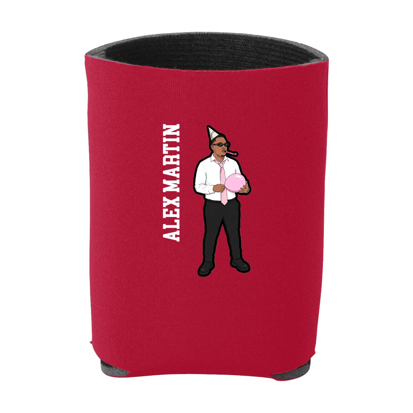 Can Holder — Name Vertical in Red