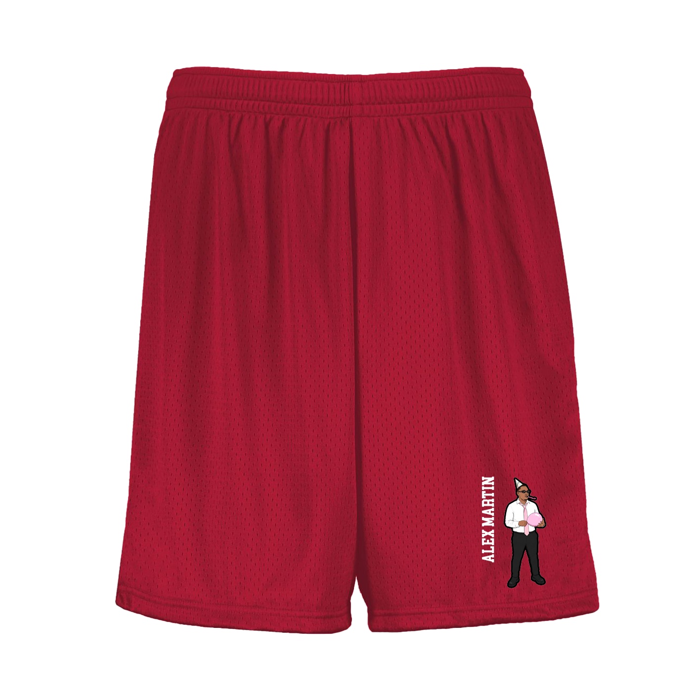 Shorts — Name Vertical in Red