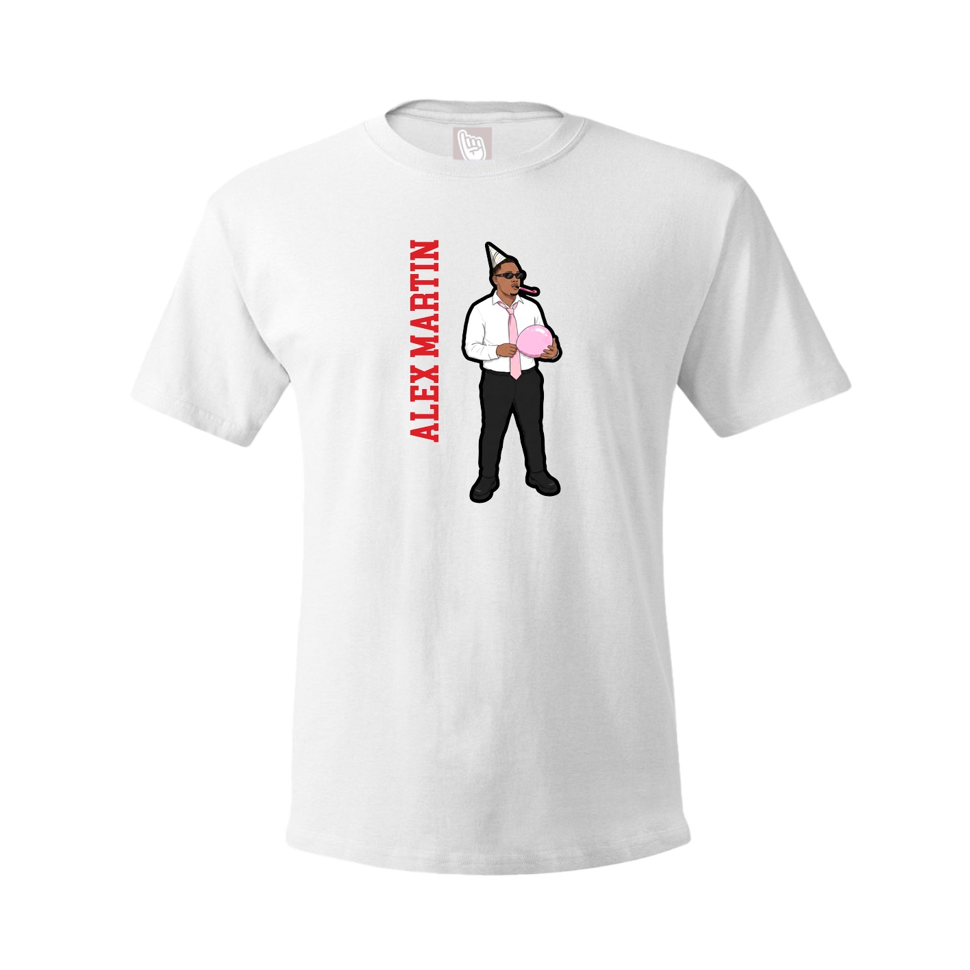 Tee — Name Vertical in White