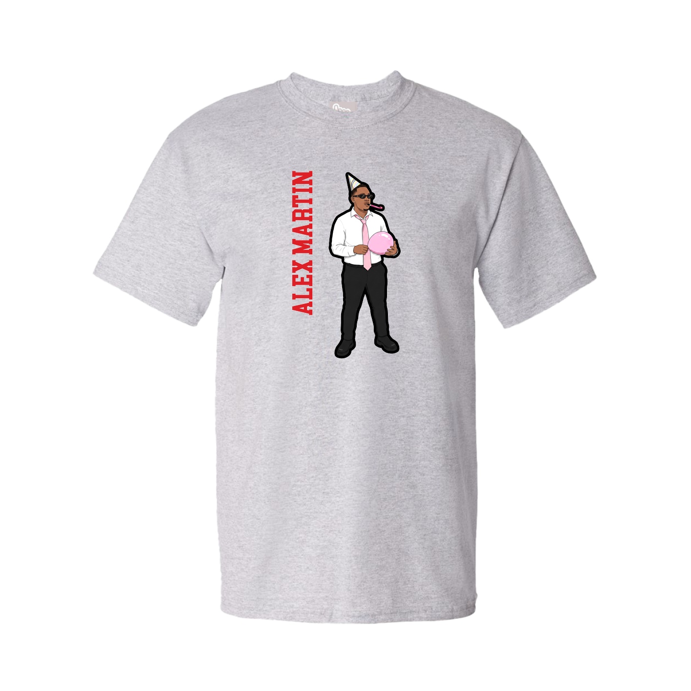 Youth Tee — Name Vertical in Grey