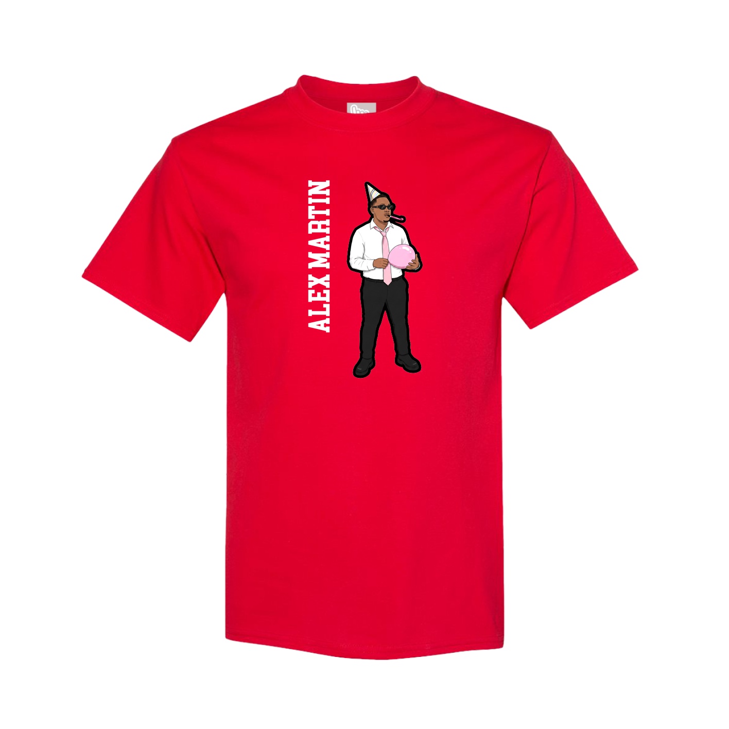 Youth Tee — Name Vertical in Red