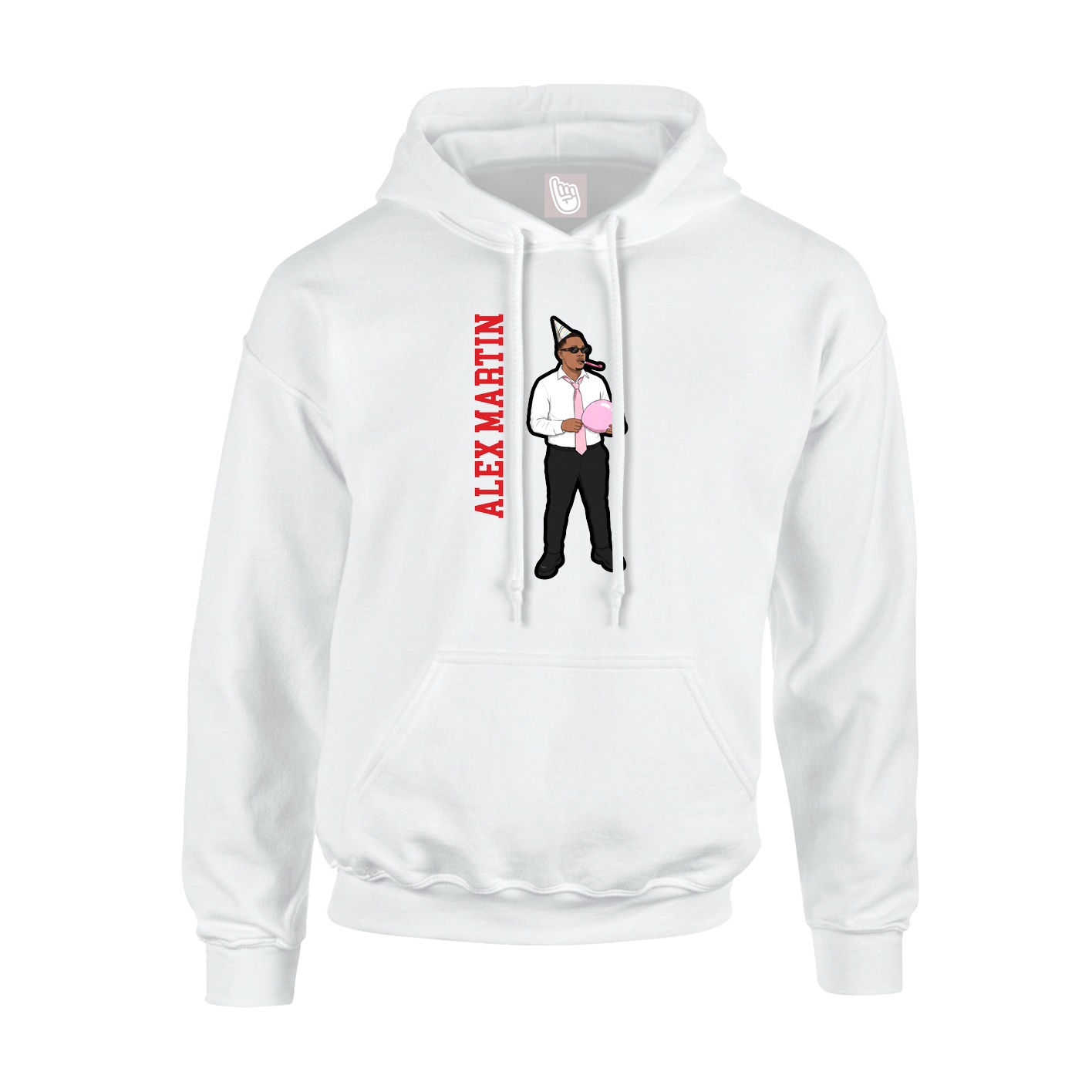 Hoodie — Name Vertical in White