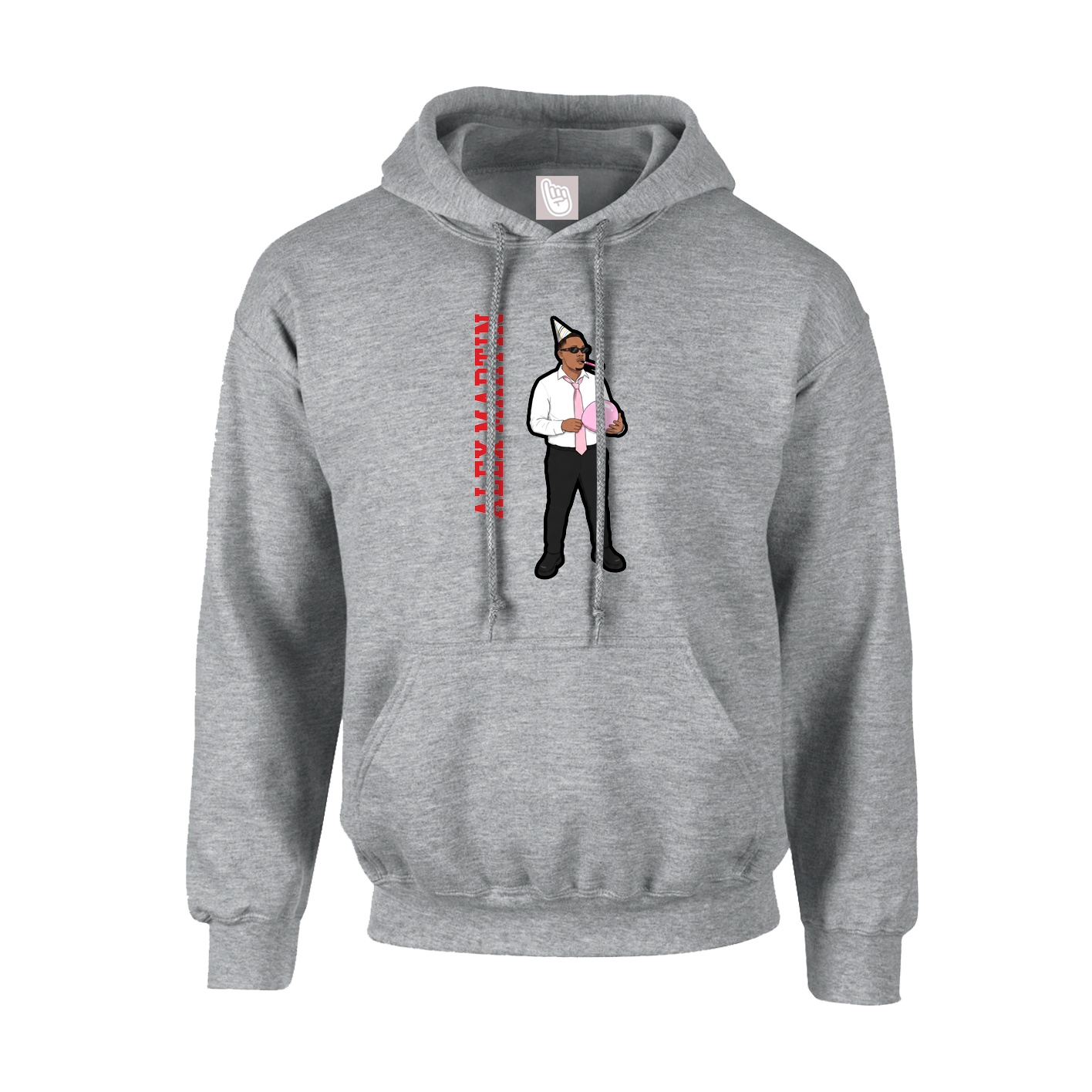 Youth Hoodie — Name Vertical in Grey