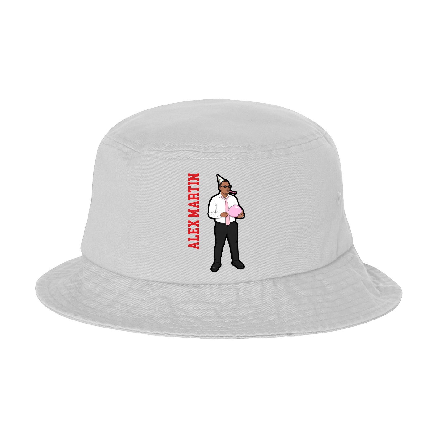 Bucket Cap — Name Vertical in White