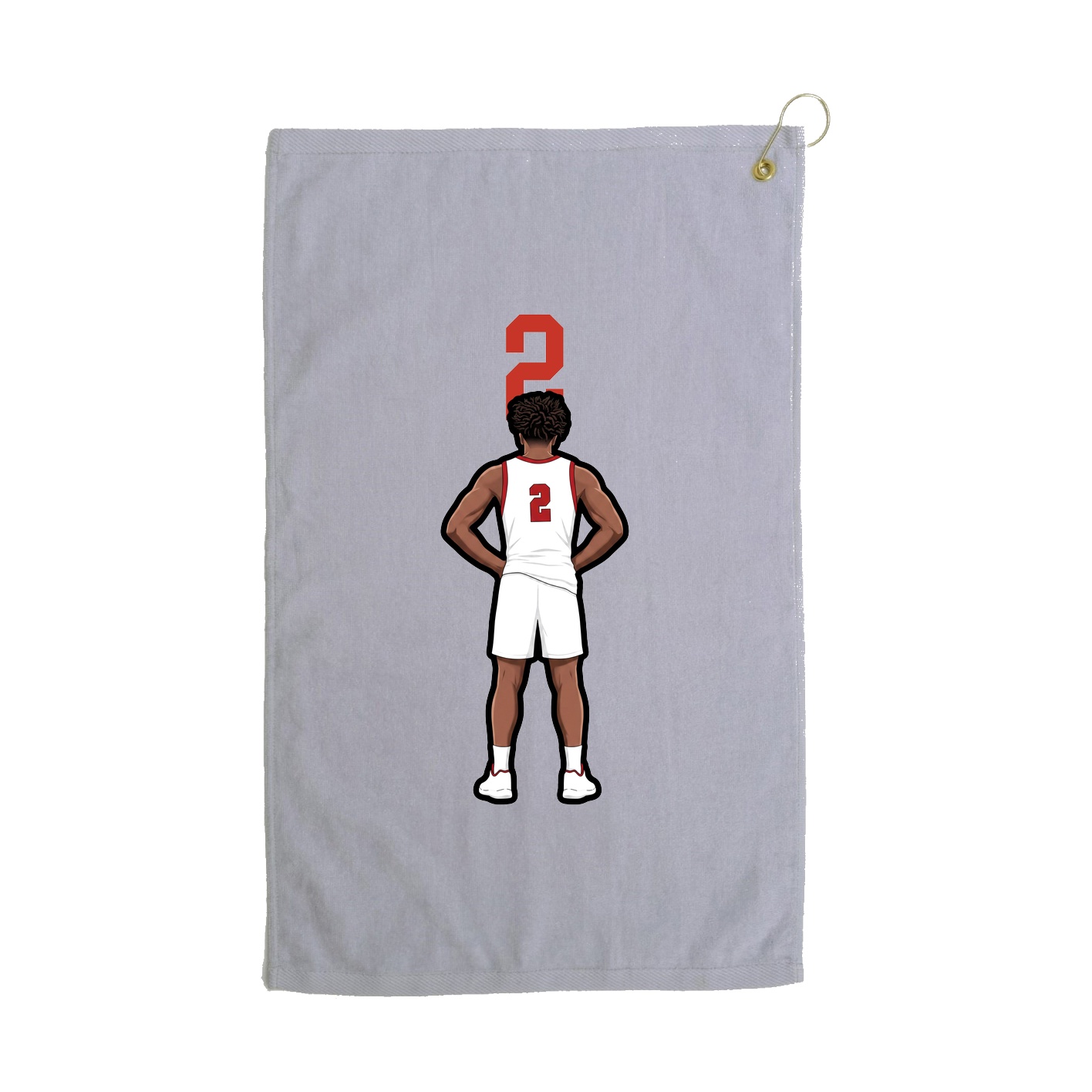 Golf Towel — Number Top in Grey