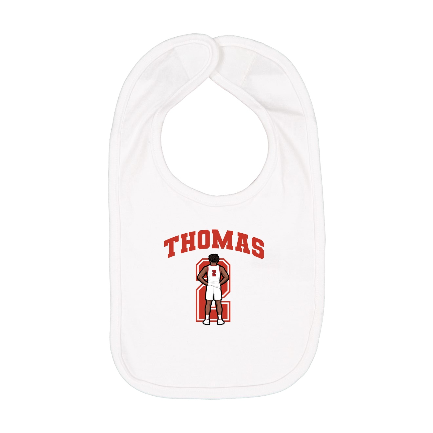 Infant Bib — Number in White