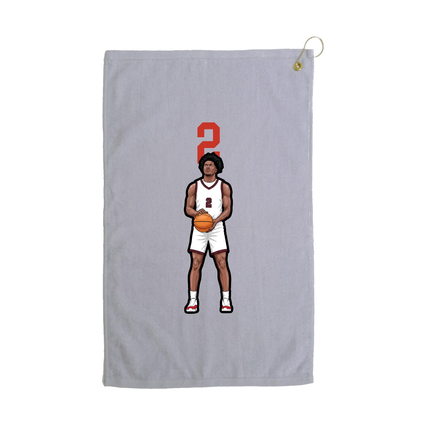 Golf Towel — Number Top in Grey