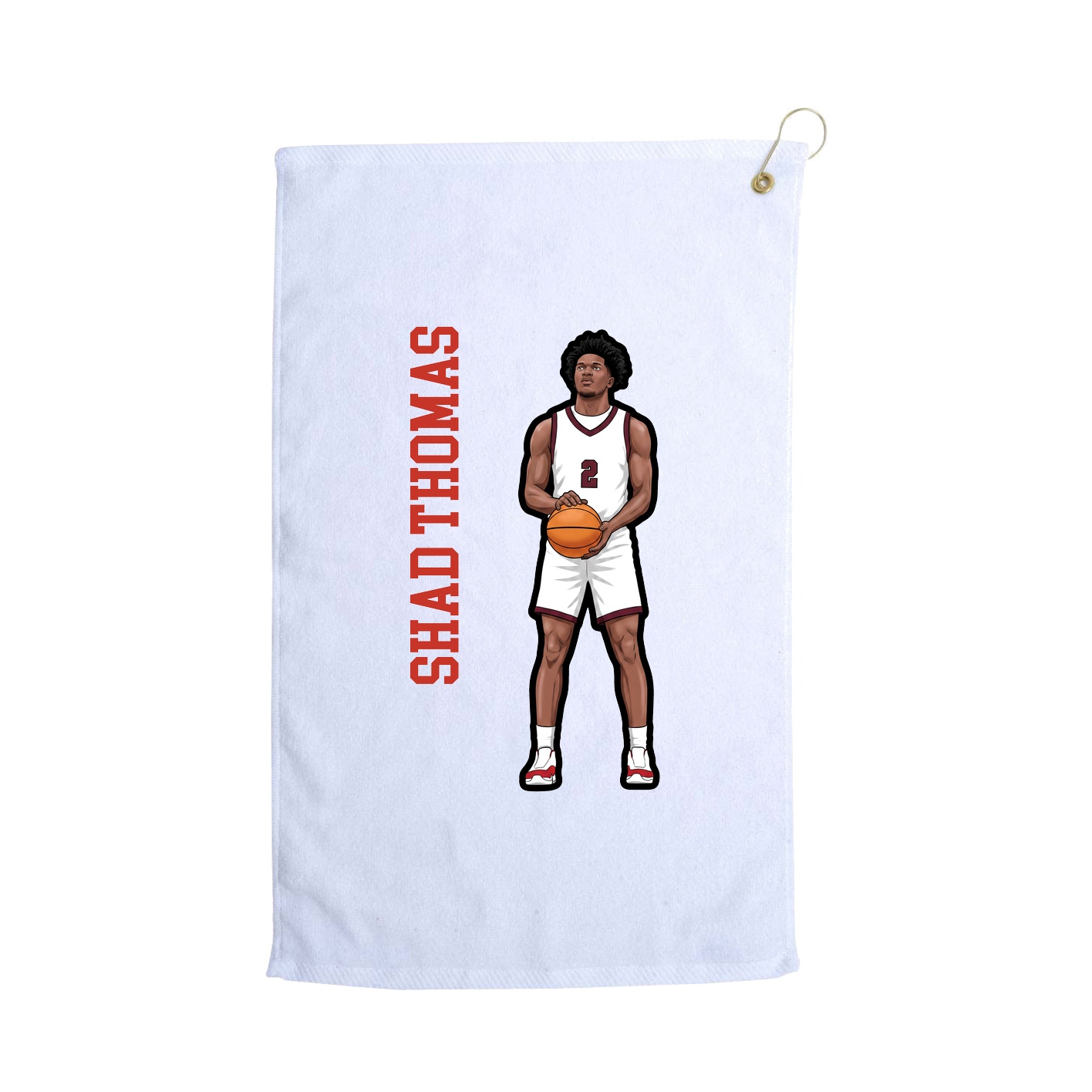 Golf Towel — Name Vertical in White