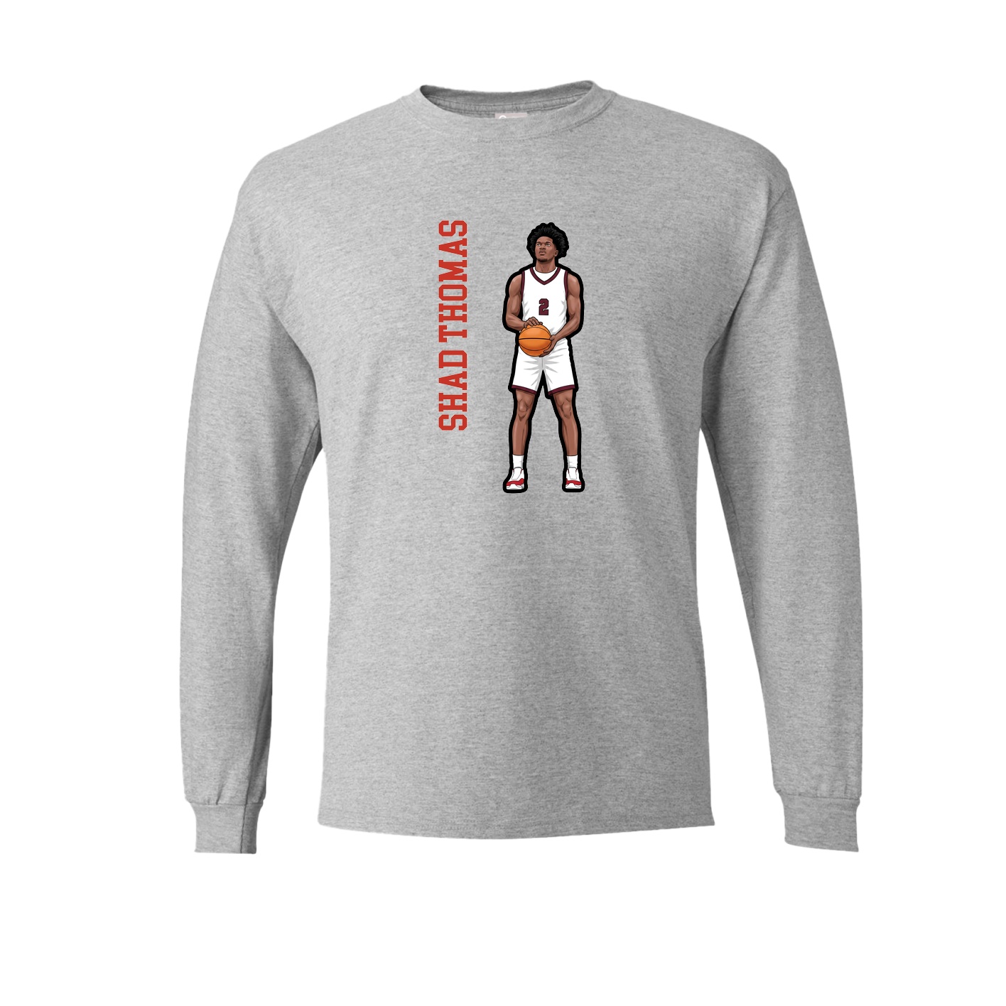 Long Sleeve Tee — Name Vertical in Grey