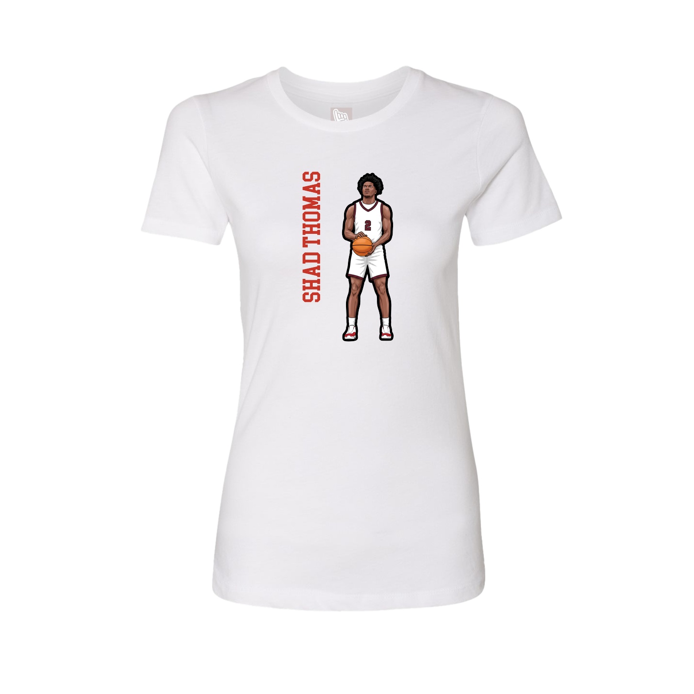 Fitted Women's Tee — Name Vertical in White