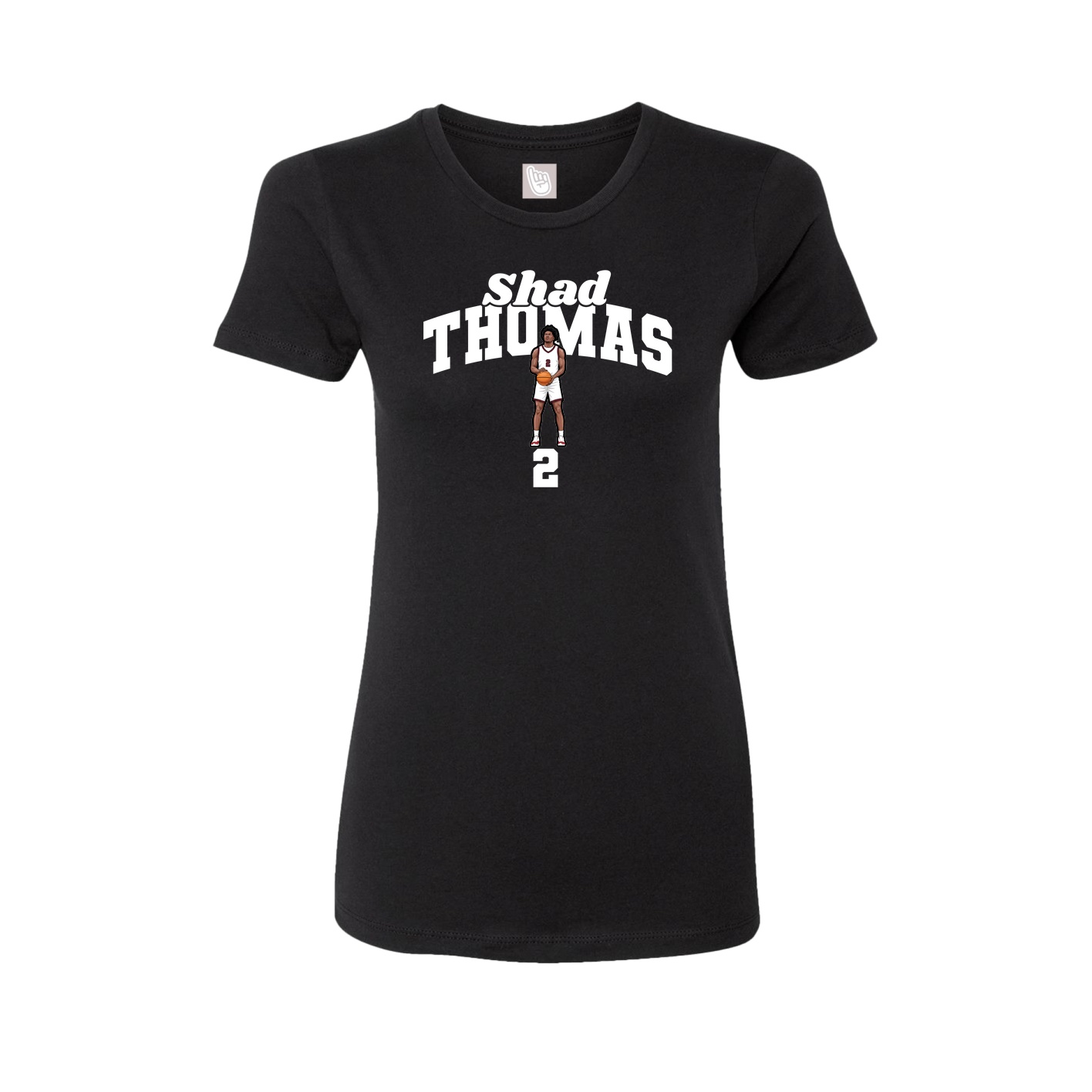 Fitted Women's Tee — Signature Arch in Black