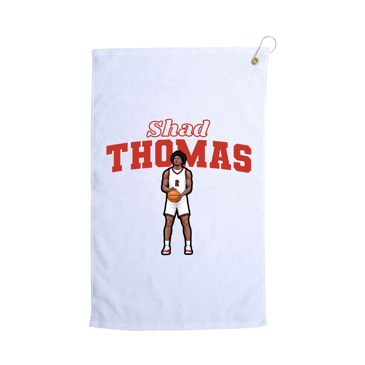 Golf Towel — Name Arch in White