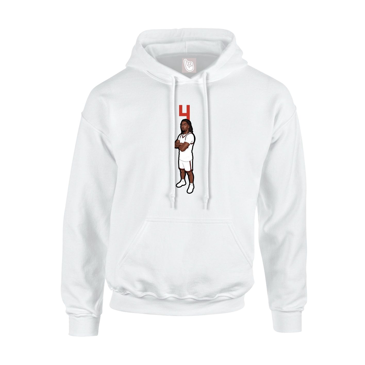 Youth Hoodie — Number Top in White