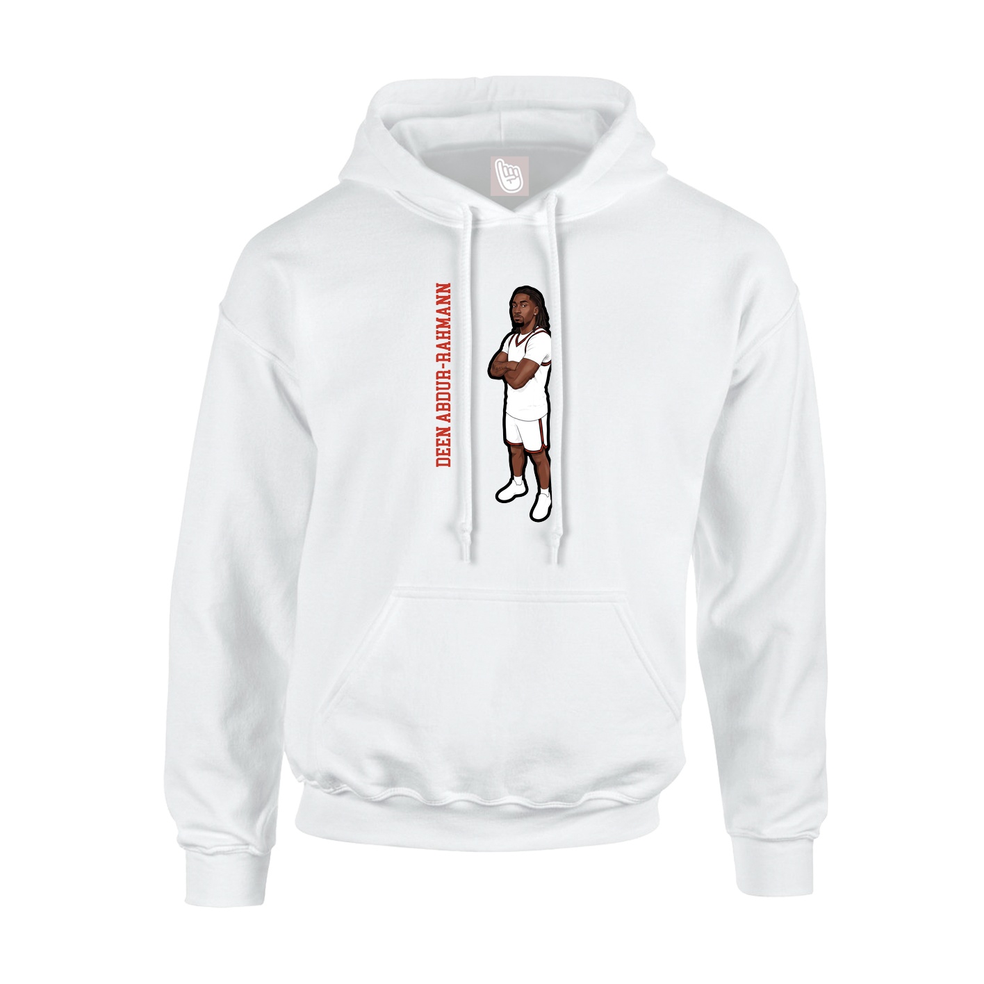 Youth Hoodie — Name Vertical in White