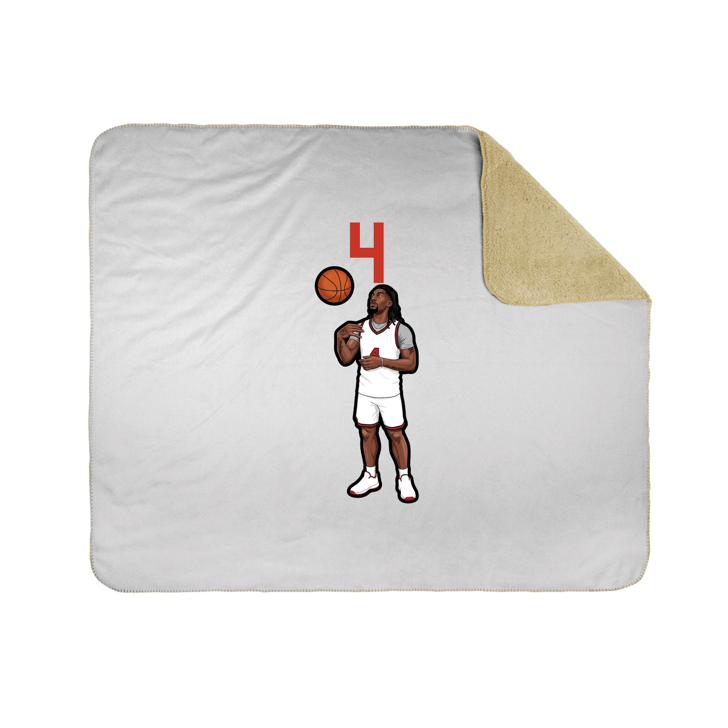 Throw Blanket — Number Top in White