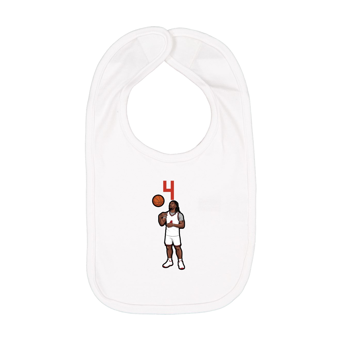 Infant Bib — Number Top in White