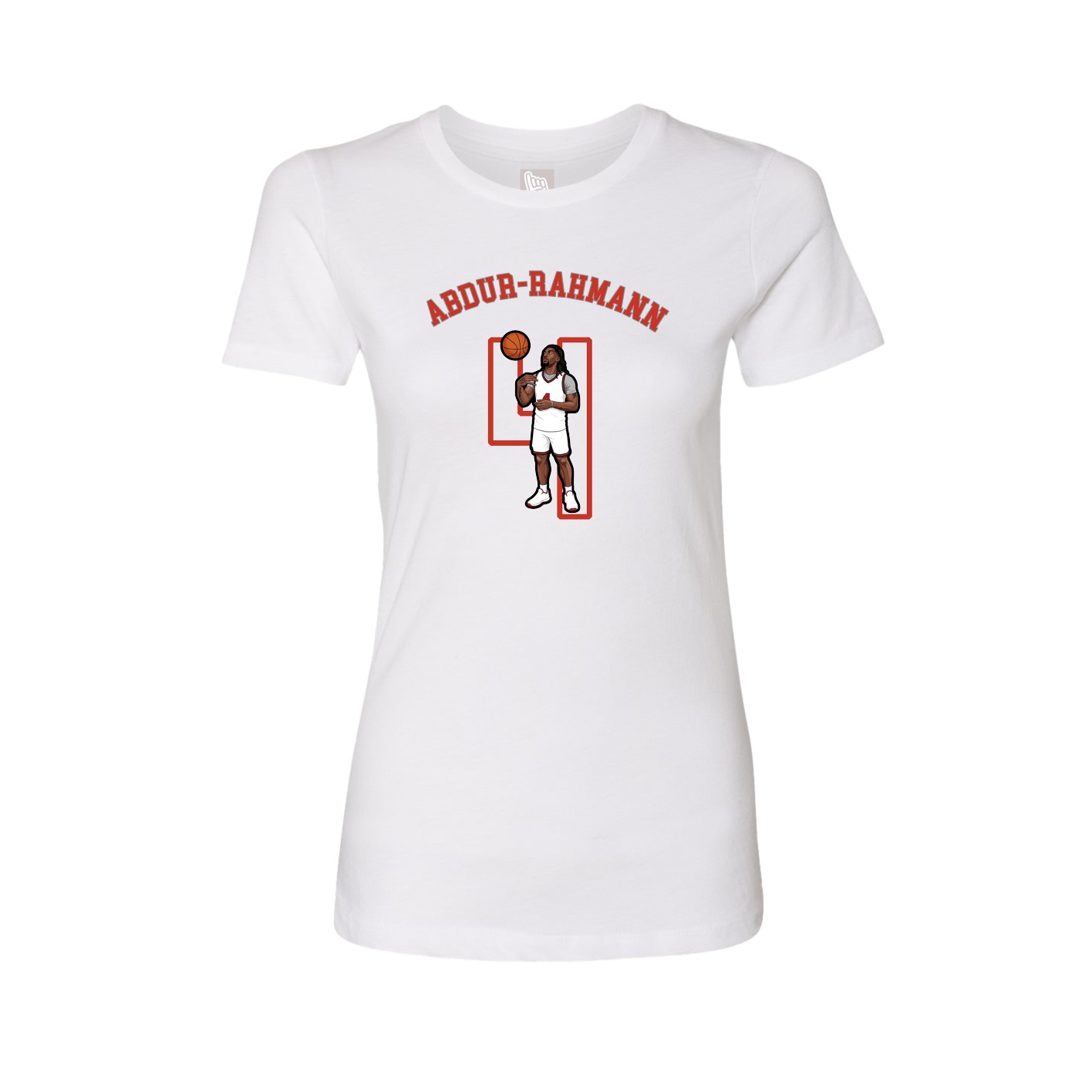 Fitted Women's Tee — Shirsey Arch in White
