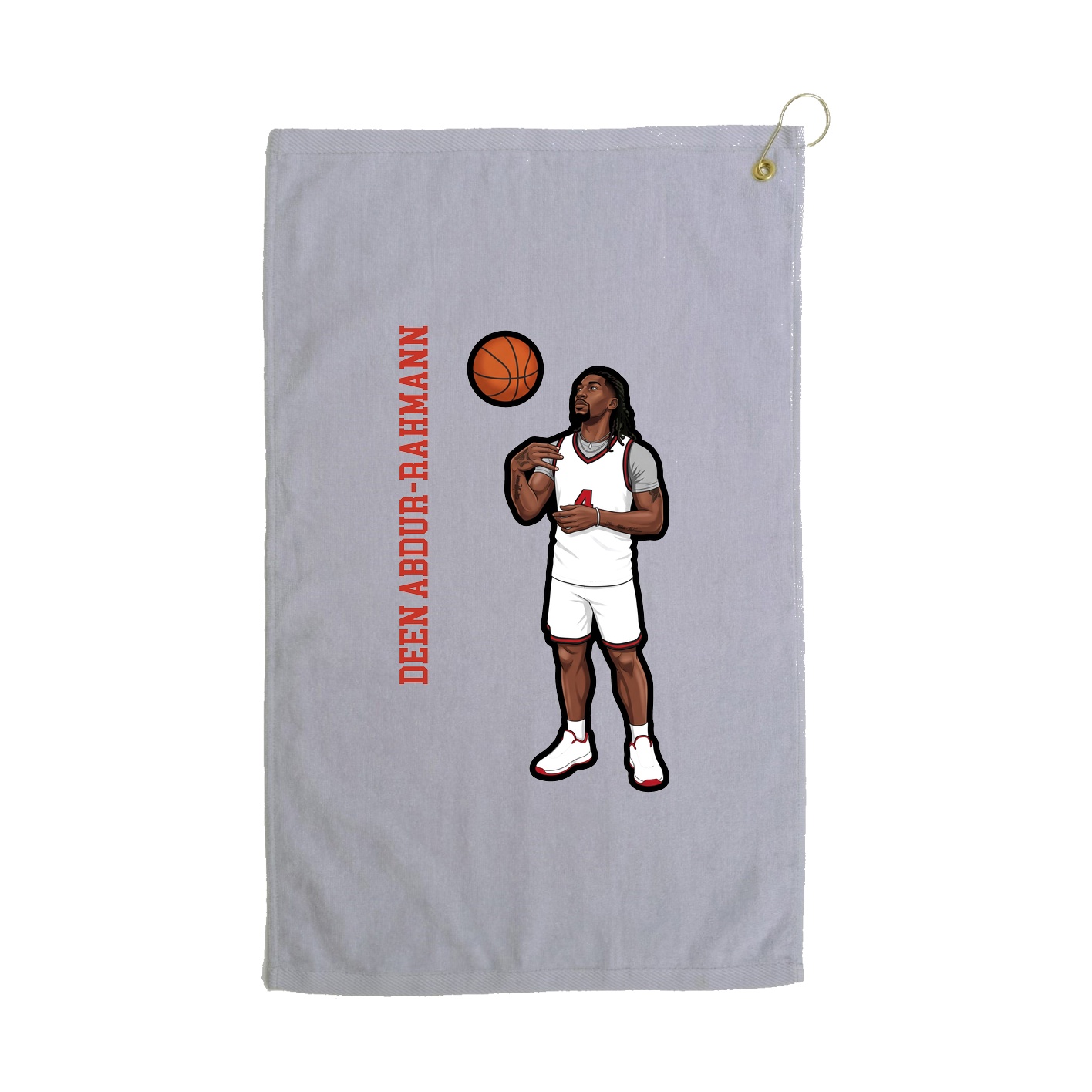 Golf Towel — Name Vertical in Grey