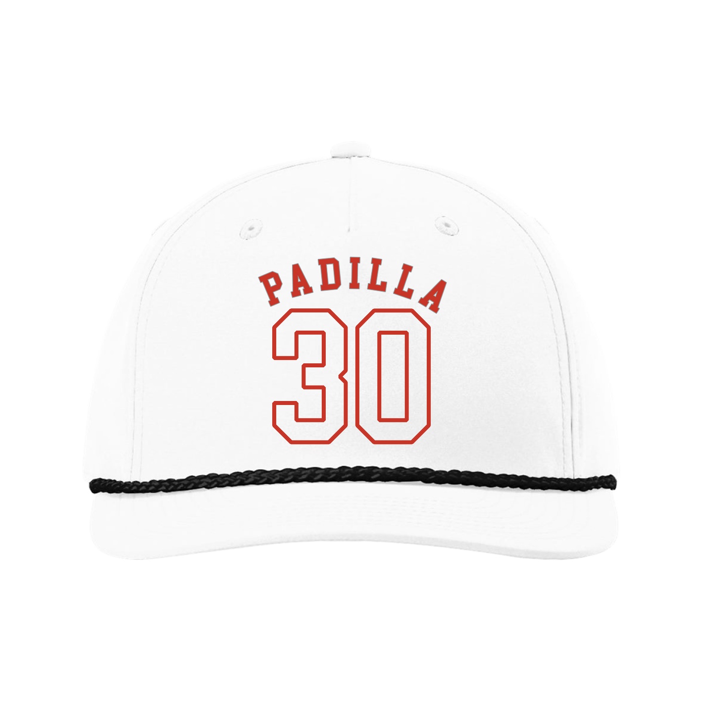 Five-Panel Classic Rope Cap — Shirsey Arch in White