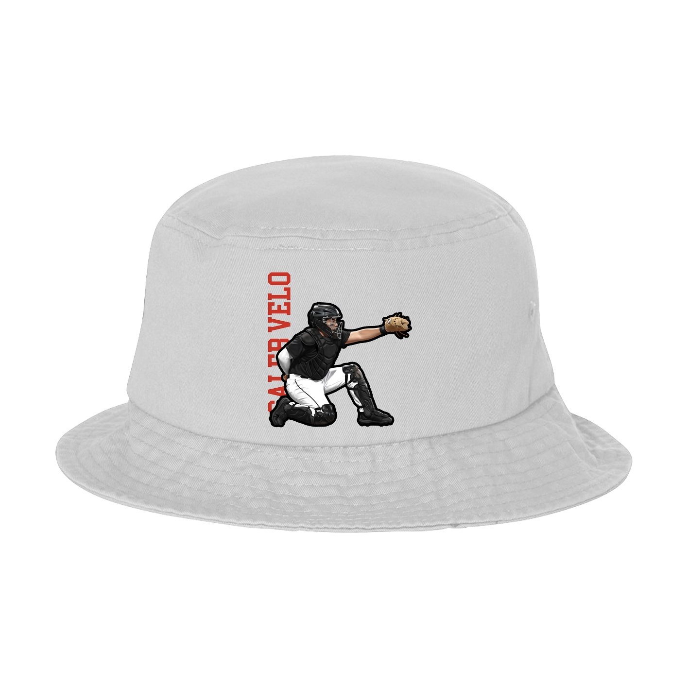 Bucket Cap — Name Vertical in White