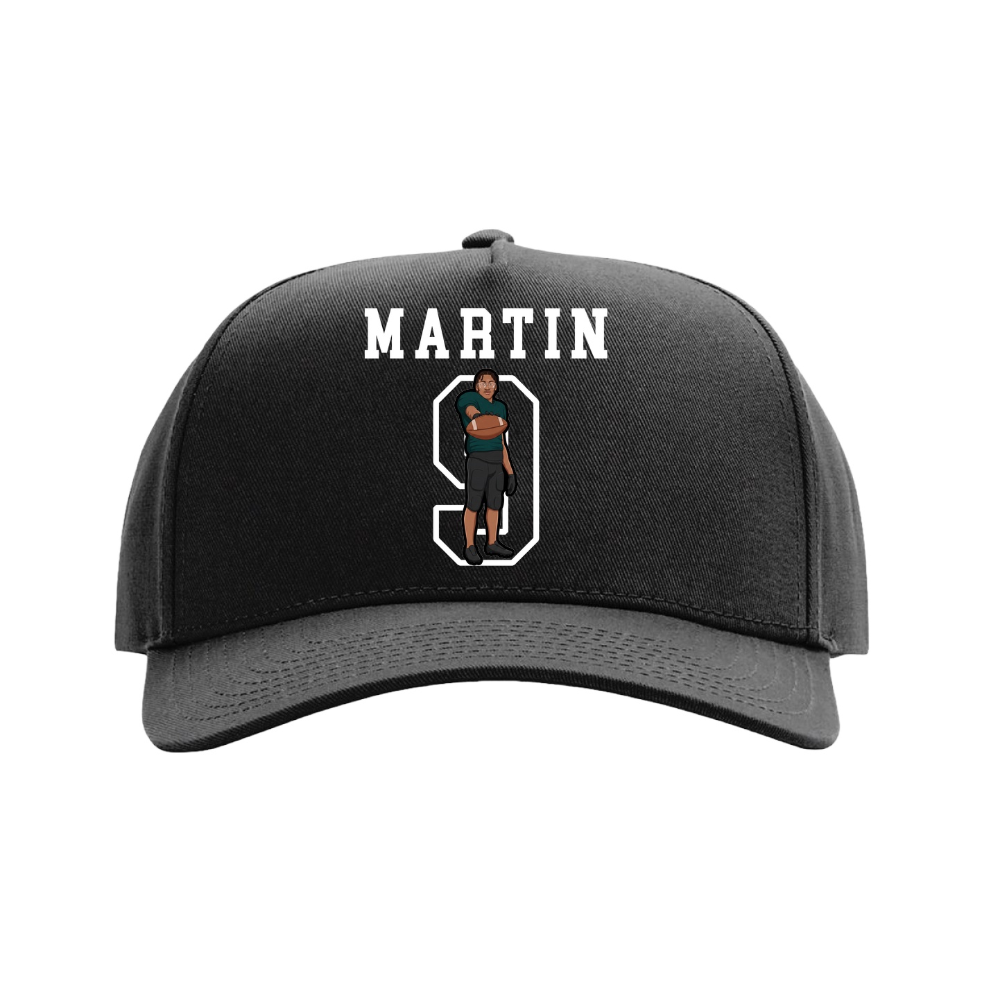 Full Fabric Five-Panel Champ Cap — Shirsey in Black
