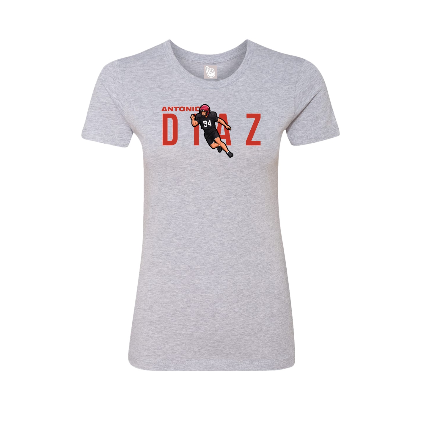 Womens Tee — Player Name in Grey
