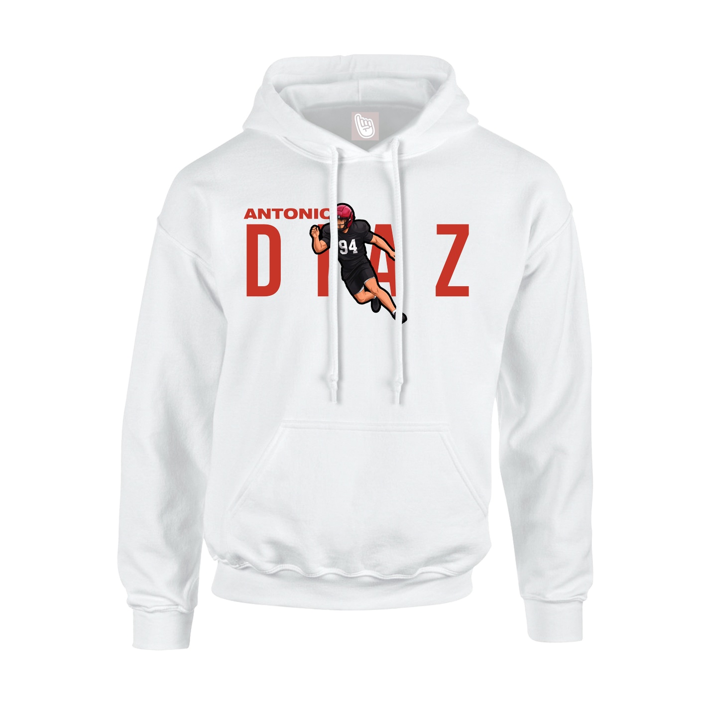 Youth Hoodie — Player Name in White