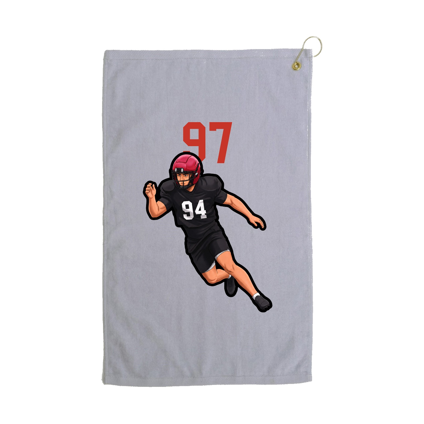 Golf Towel — Number Top in Grey