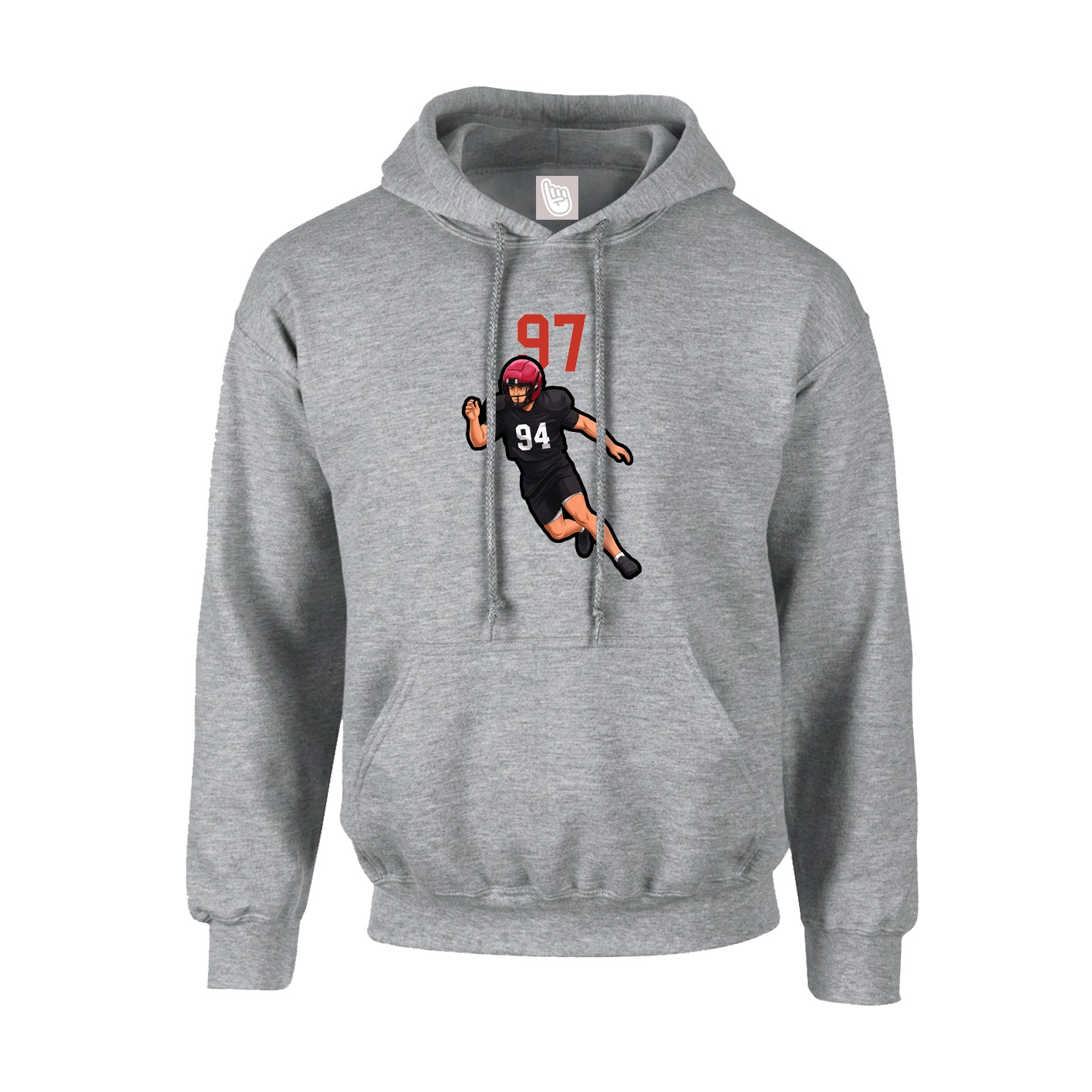 Youth Hoodie — Number Top in Grey