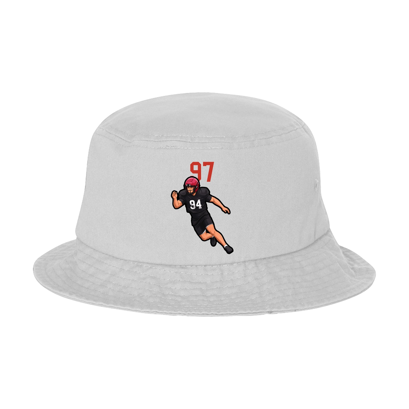 Bucket Cap — Number Top in White