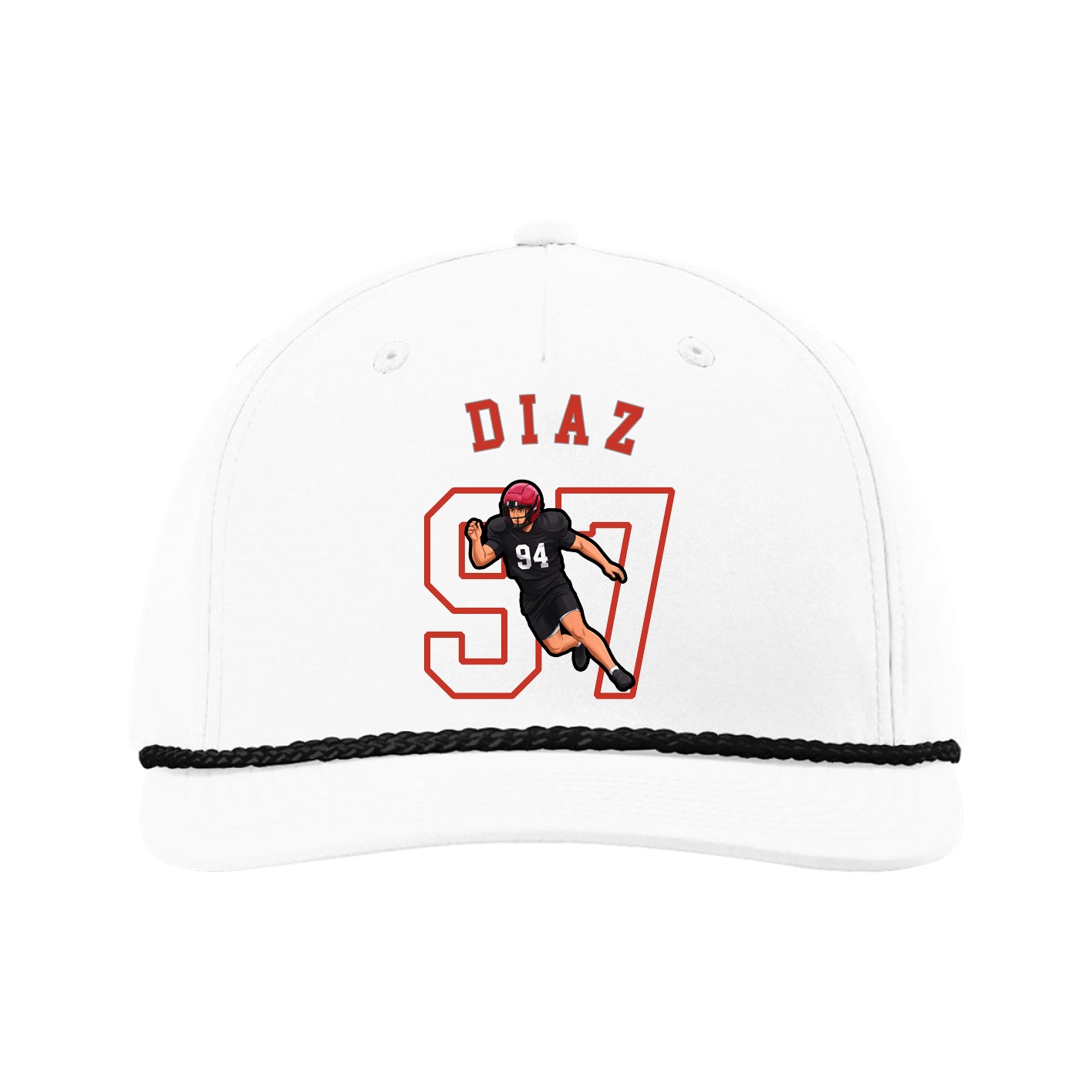 Five-Panel Classic Rope Cap — Shirsey Arch in White