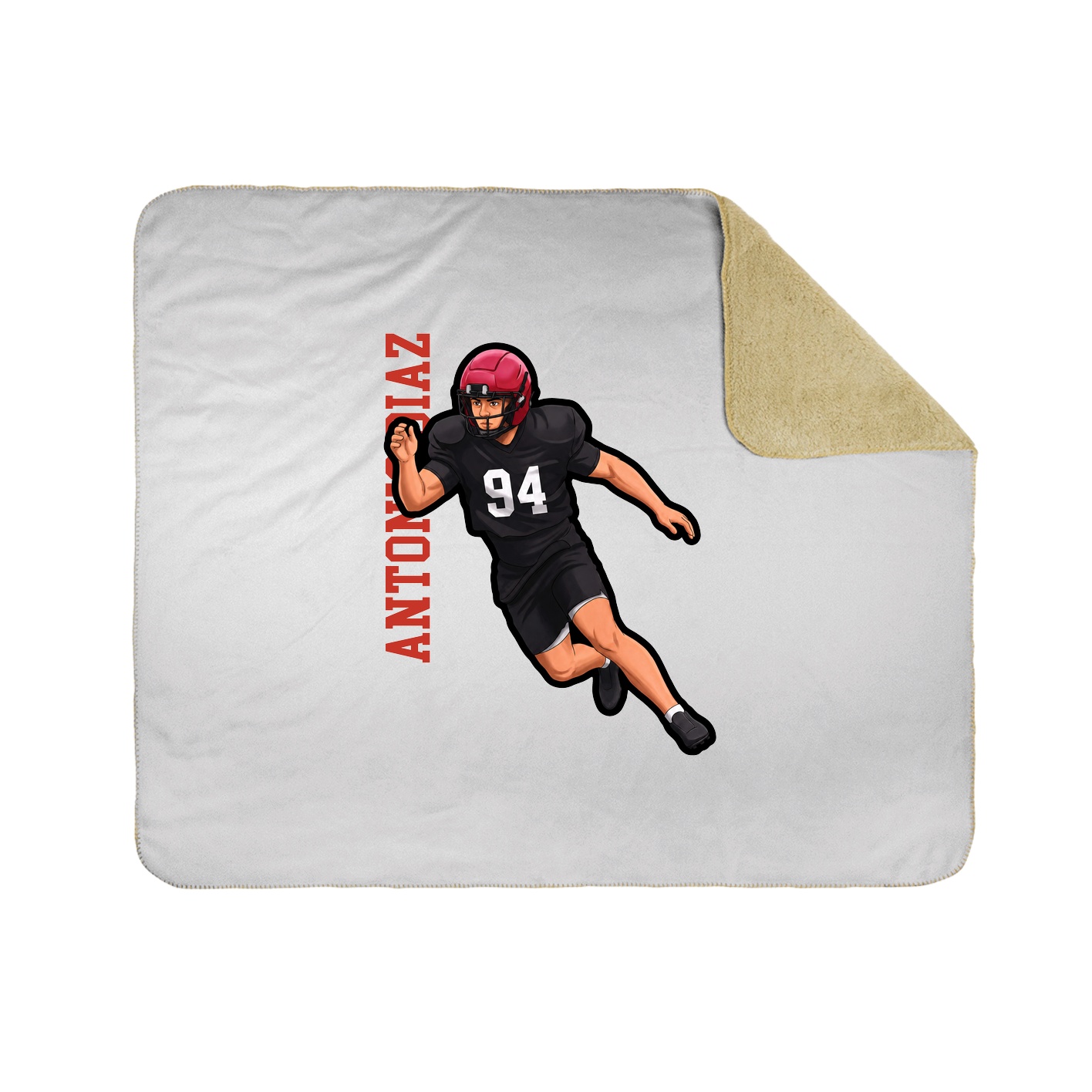 Throw Blanket — Name Vertical in White