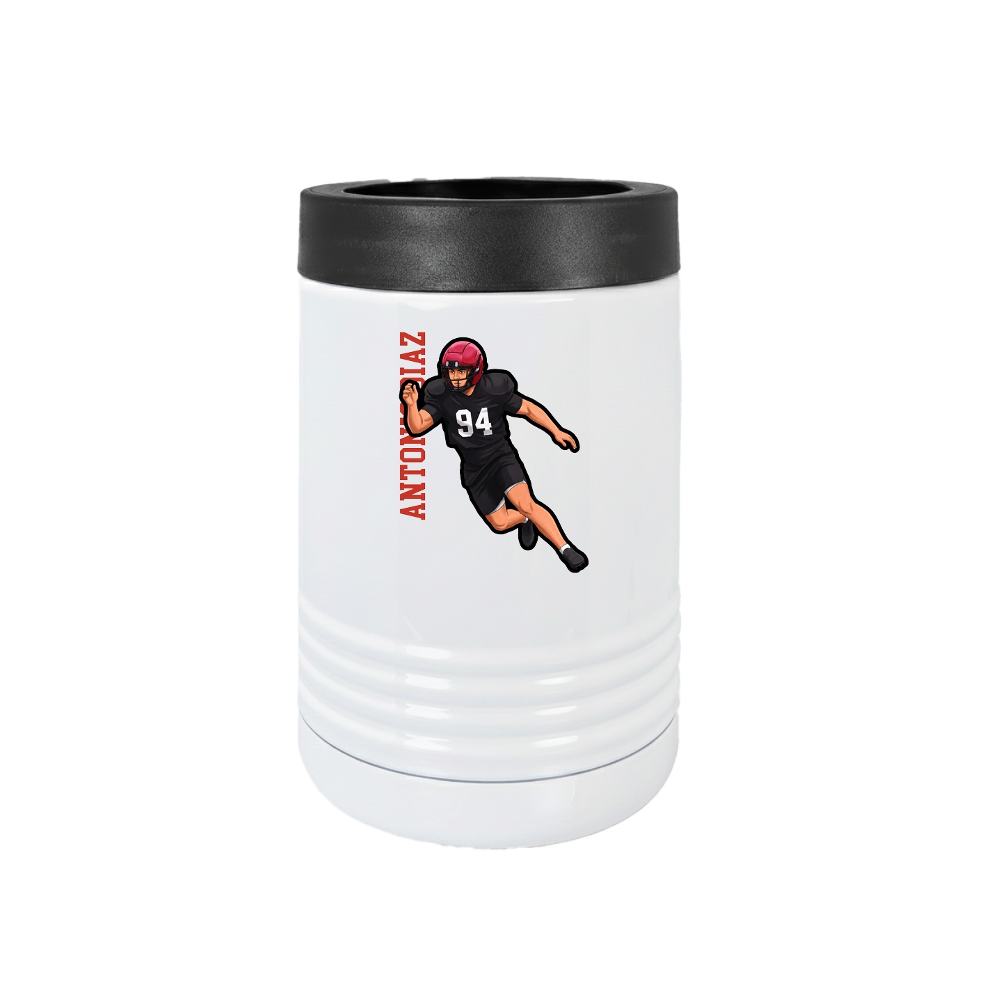 Beverage Holder — Name Vertical in White