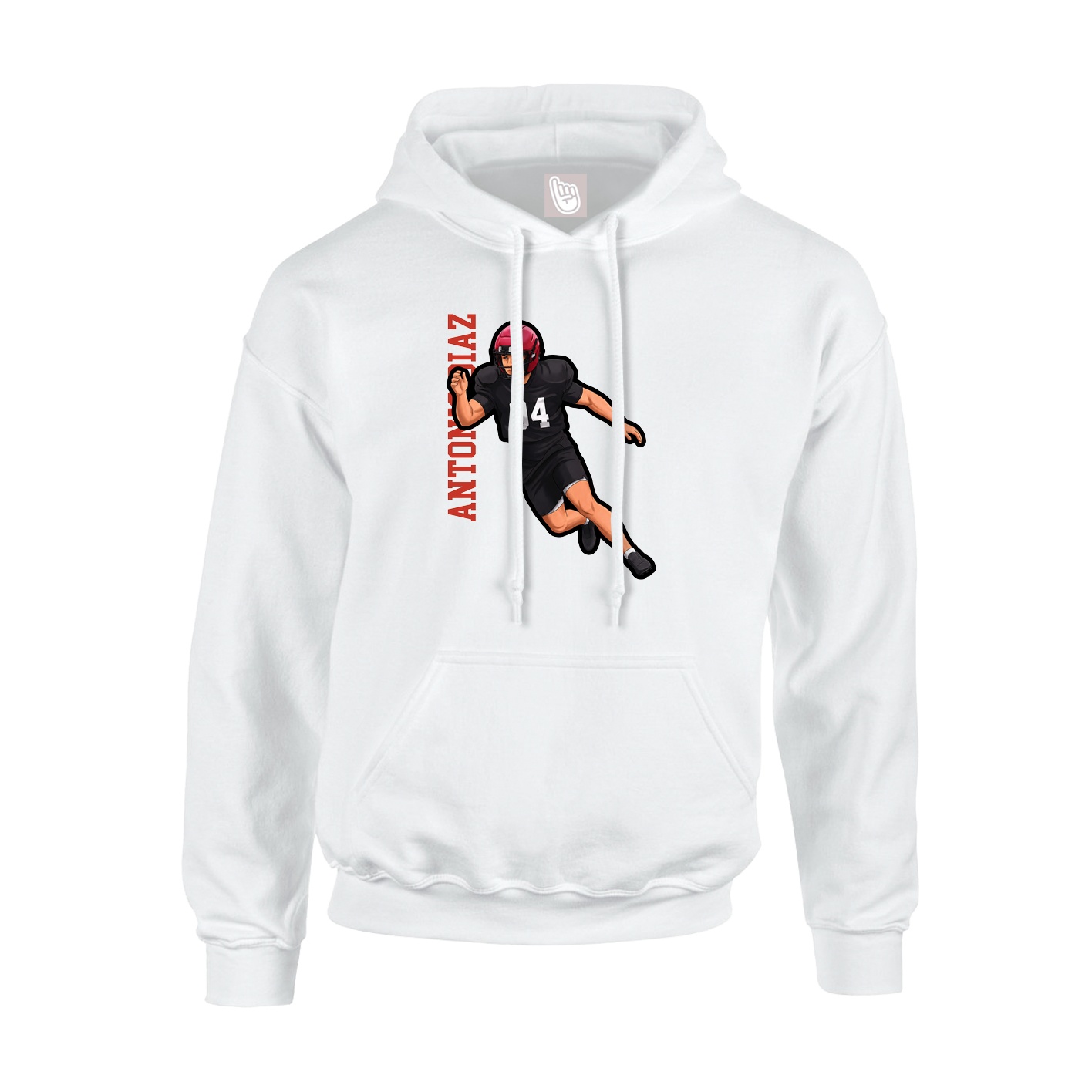 Hoodie — Name Vertical in White