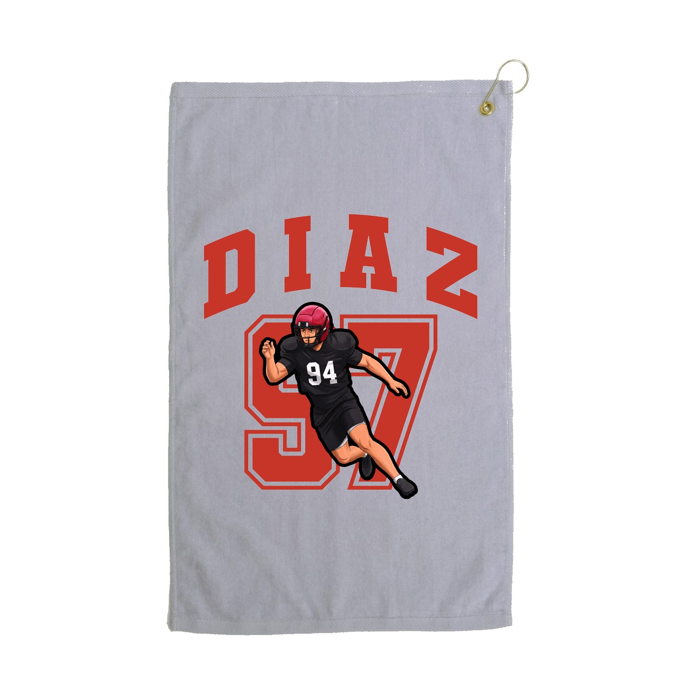 Golf Towel — Number in Grey