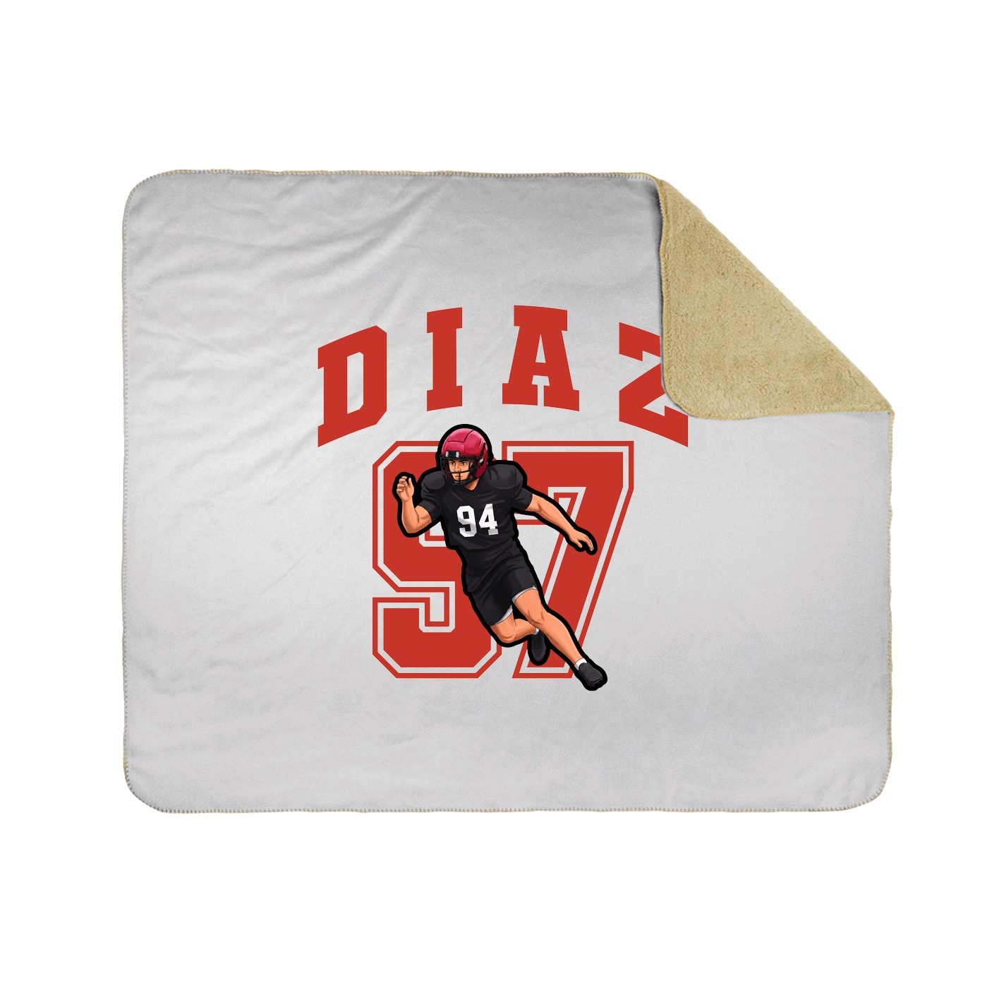 Throw Blanket — Number in White