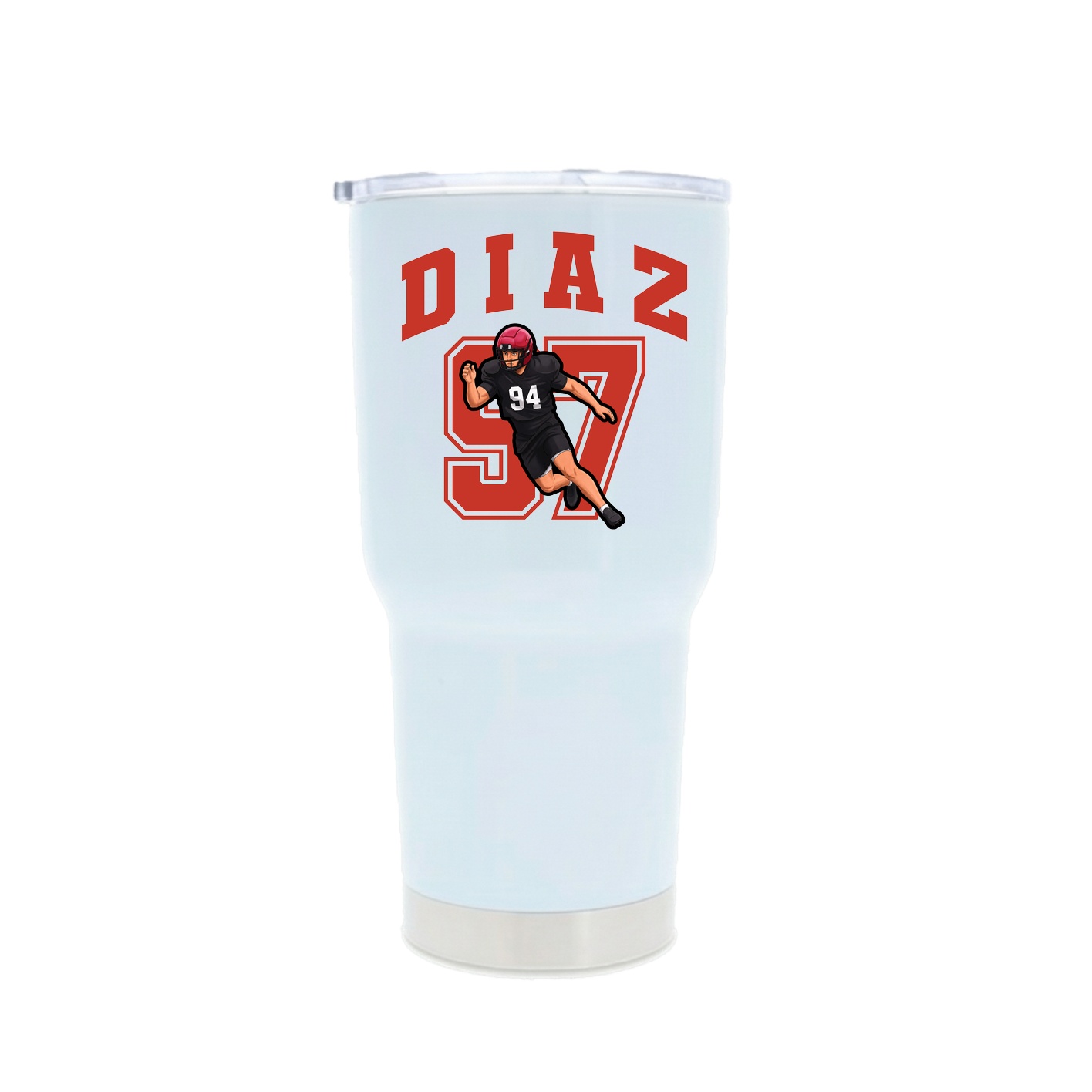30oz Stainless Steel Tumbler — Number in White