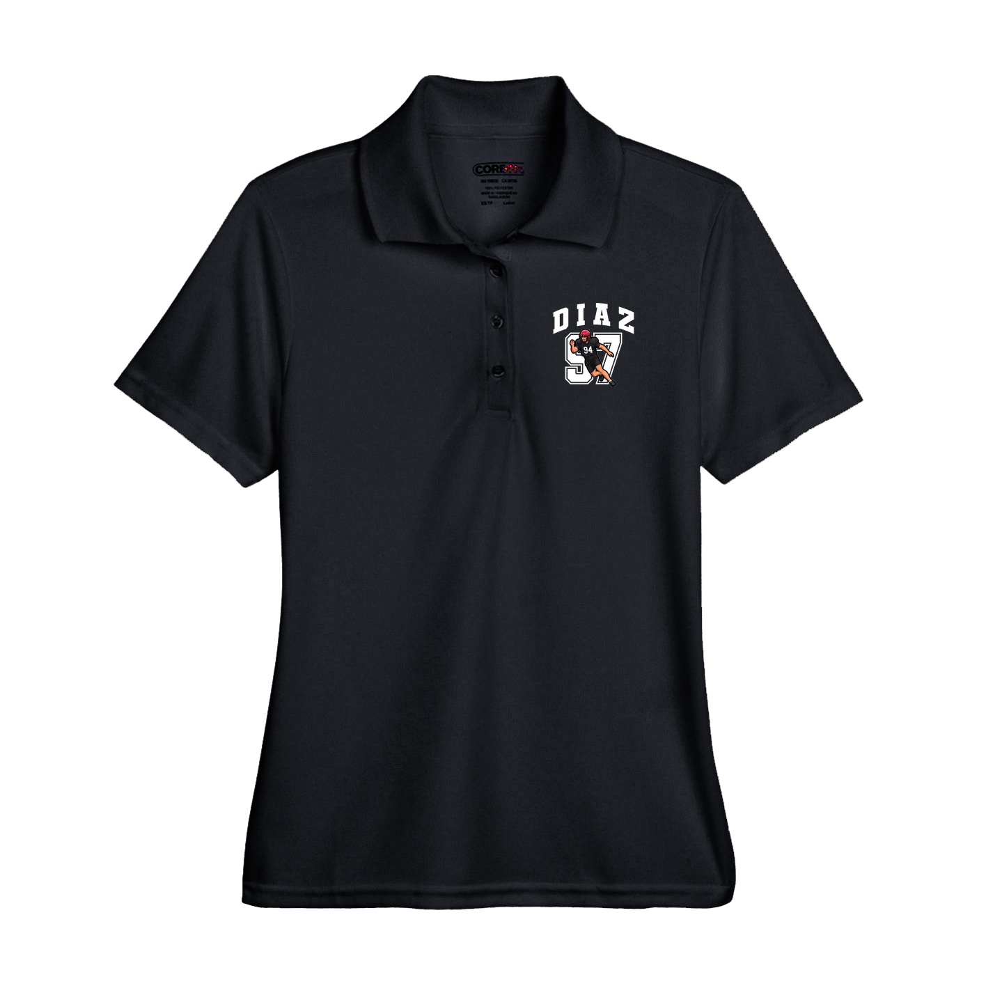 Performance Polo — Number in Black