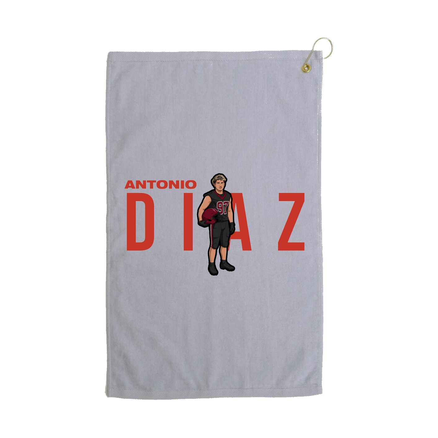 Golf Towel — Player Name in Grey