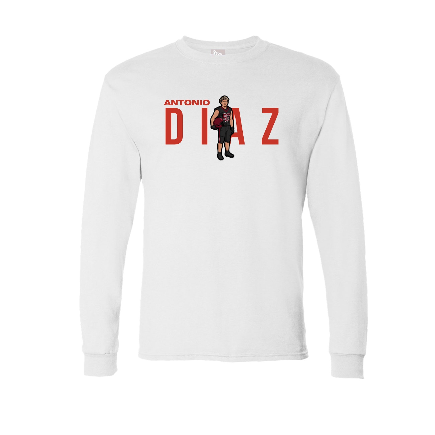 Long Sleeve Tee — Player Name in White
